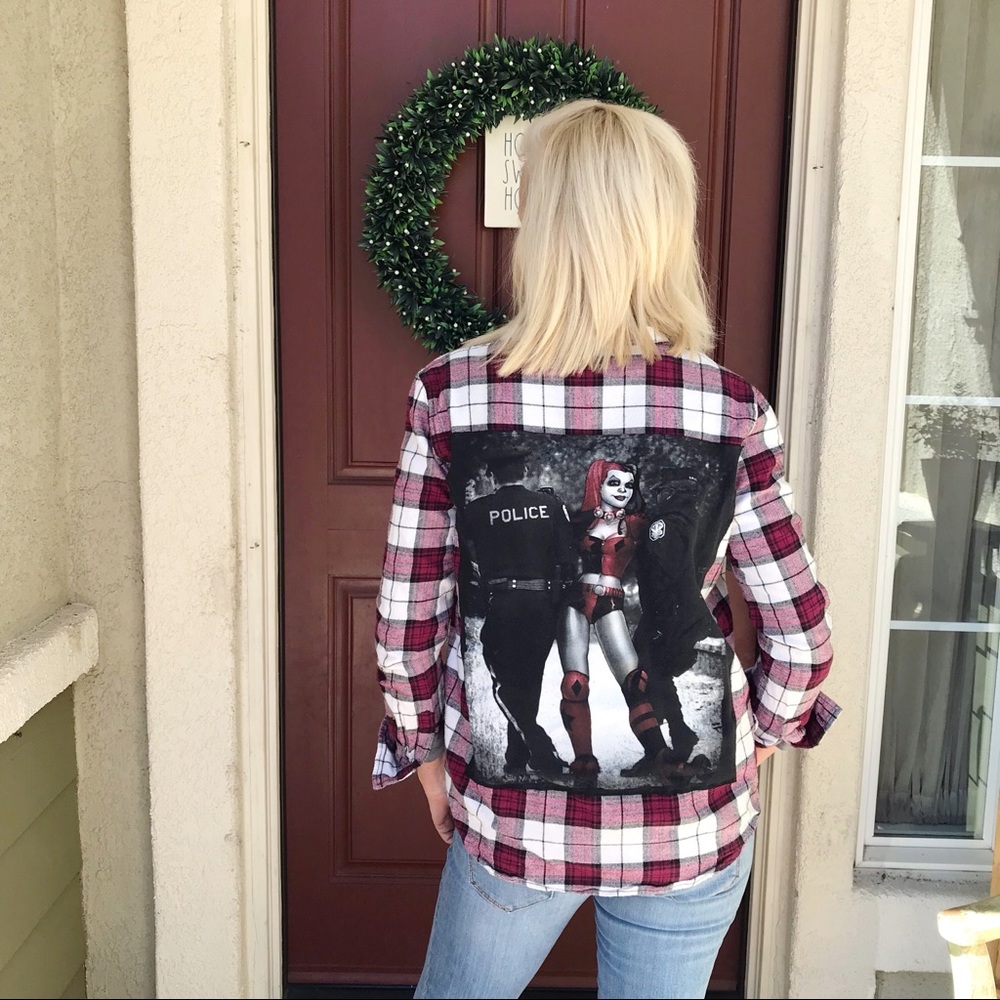✨Custom Made Harley Quinn Flannel😍